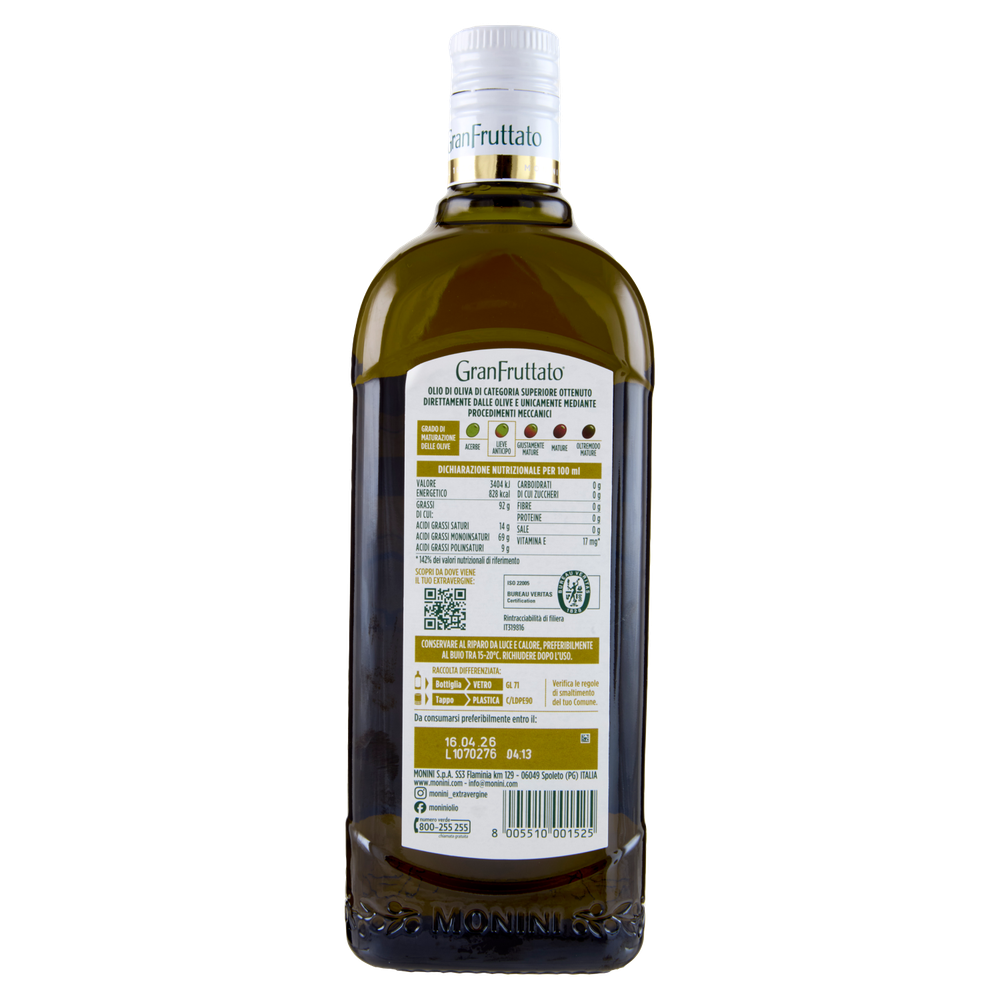 Olio Extra Vergine Di Oliva 100% Italiano Granfruttato Monini - Foto 3