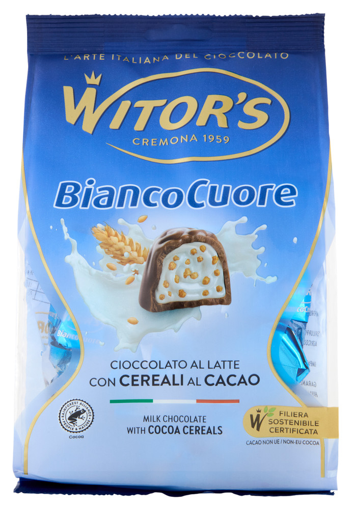 Cioccolatini Bianco Cuore Con Cereali Croccanti E Cacao 14x14g Witor's - Foto 1