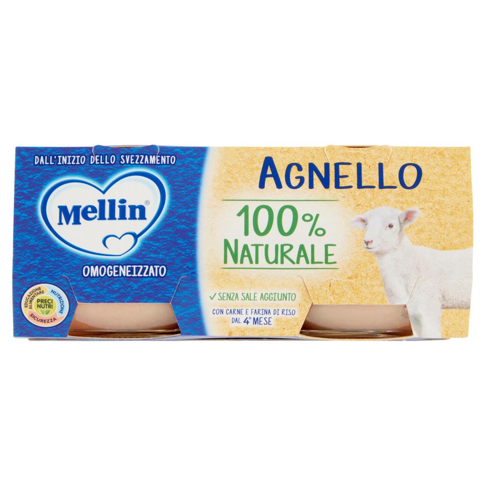 Omogeneizzato Carne Dal 4° Mese Di Agnello 2x80g Mellin - Foto 1