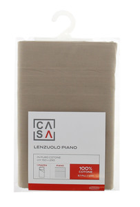 Lenzuolo Piano Tinta Unita 1 Piazza Cm 150x290 Beige Casa - Foto 1