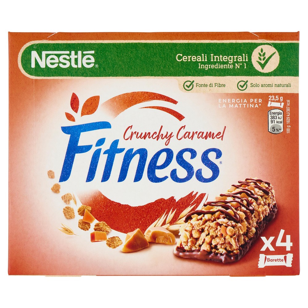 Barrette Crunchy Caramel Cereali, Cioccol. E Caramello 4x23,5g Fitness - Foto 1