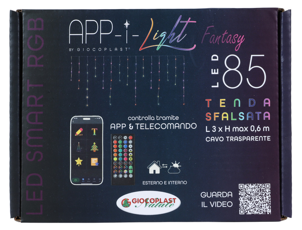 Tenda Sfalsata 85 Led App I Light Fantasy Smart Rgb  L 3 X H Max  0 6 M - Foto 1
