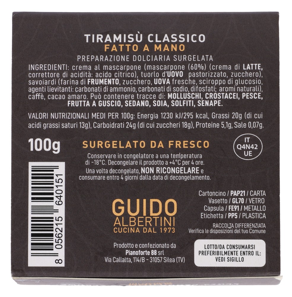 Tiramisu' Classico Di Treviso Fatto A Mano Con Crema Al Mascarpone - Foto 3