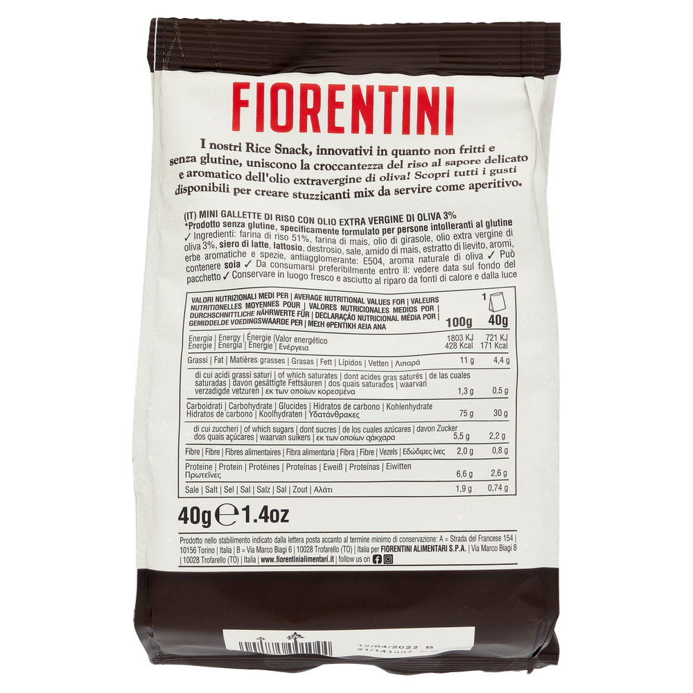 Rice Snack Con Olio Extra Vergine Di Oliva Fiorentini - Foto 3