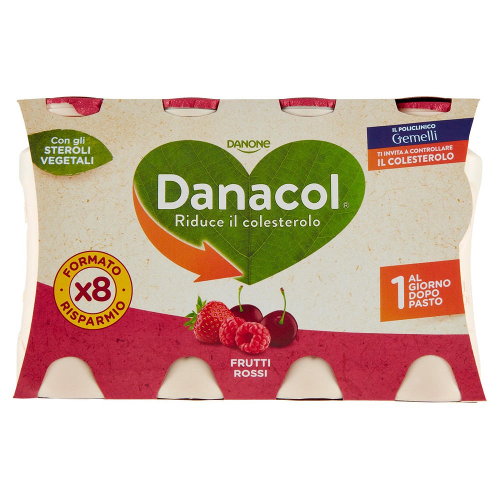 Yogurt Da Bere Riduce Il Colesterolo Frutti Rossi 8x100g Danacol - Foto 1
