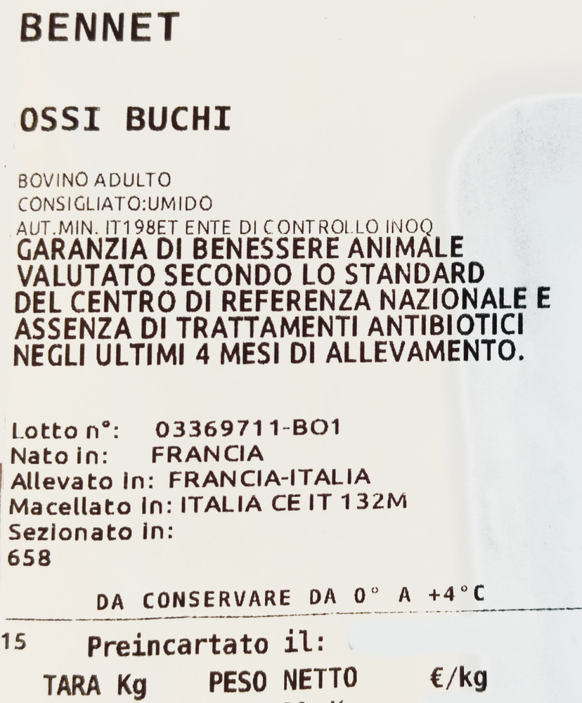 Ossi Buchi Di Bovino Adulto