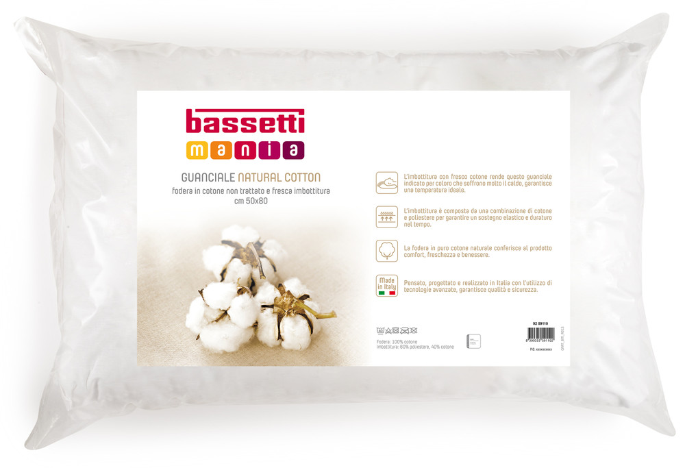 Guanciale Natural Cotton Cm 50x80 Bassettimania - Foto 1