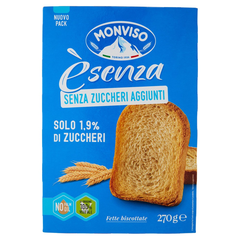 Fette Biscottate Èsenza Senza Zuccheri Aggiunti Monviso - Foto 1