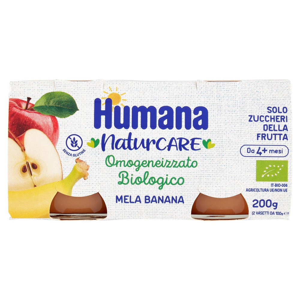 Omogeneizzato Di Mela E Banana Bio Humana 2x100 G. - Foto 1