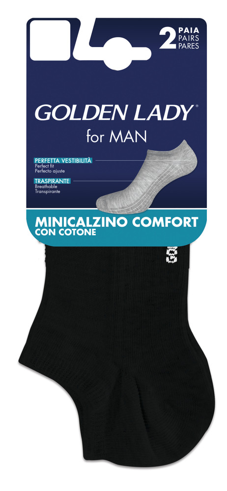 Minicalze Uomo Comfort M/ L Nero Conf Da 2 Golden Lady - Foto 1