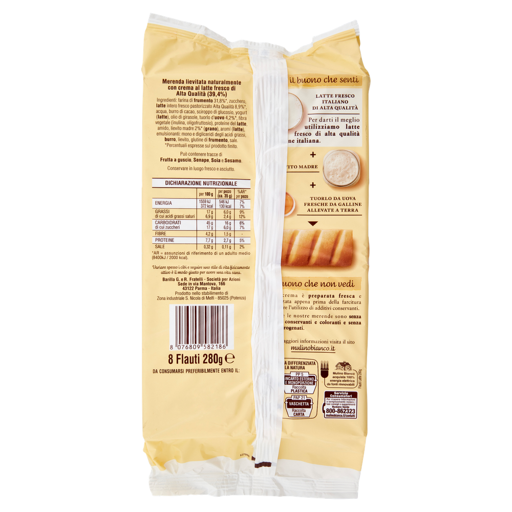 Merendine Flauti Con 100% Latte Fresco 8x35g Mulino Bianco - Foto 3