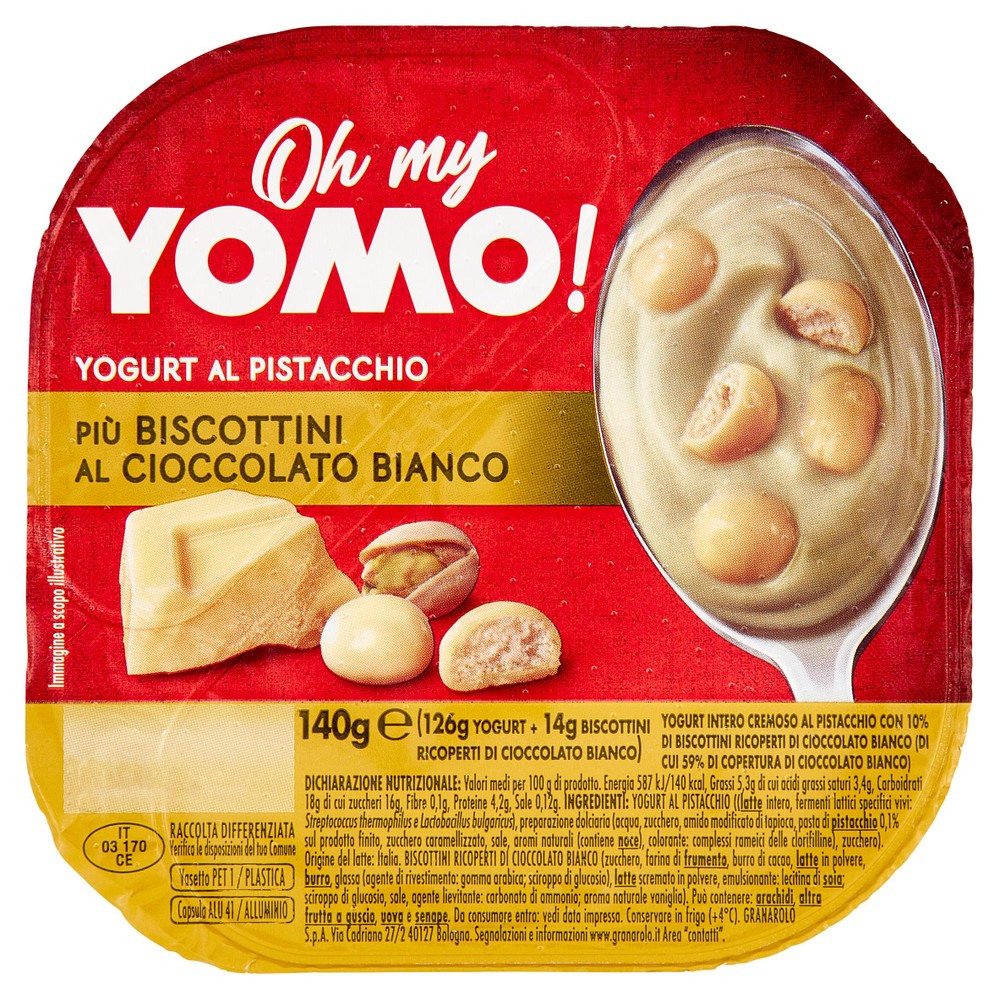 Yogurt Pistacchio Piu'bottoncini Al Cioccolato Bianco Oh My Yomo