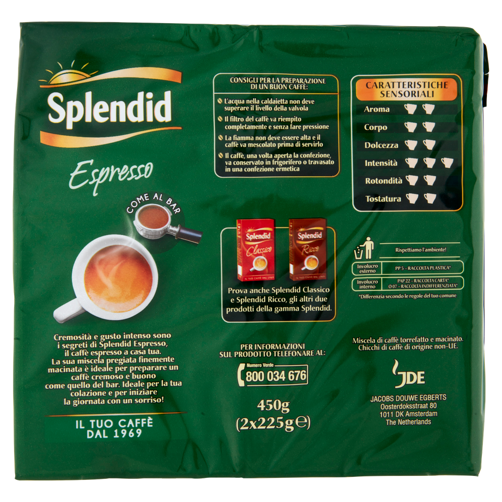 Caffè Macinato Espresso Crema Intensa 2x225g Splendid - Foto 3