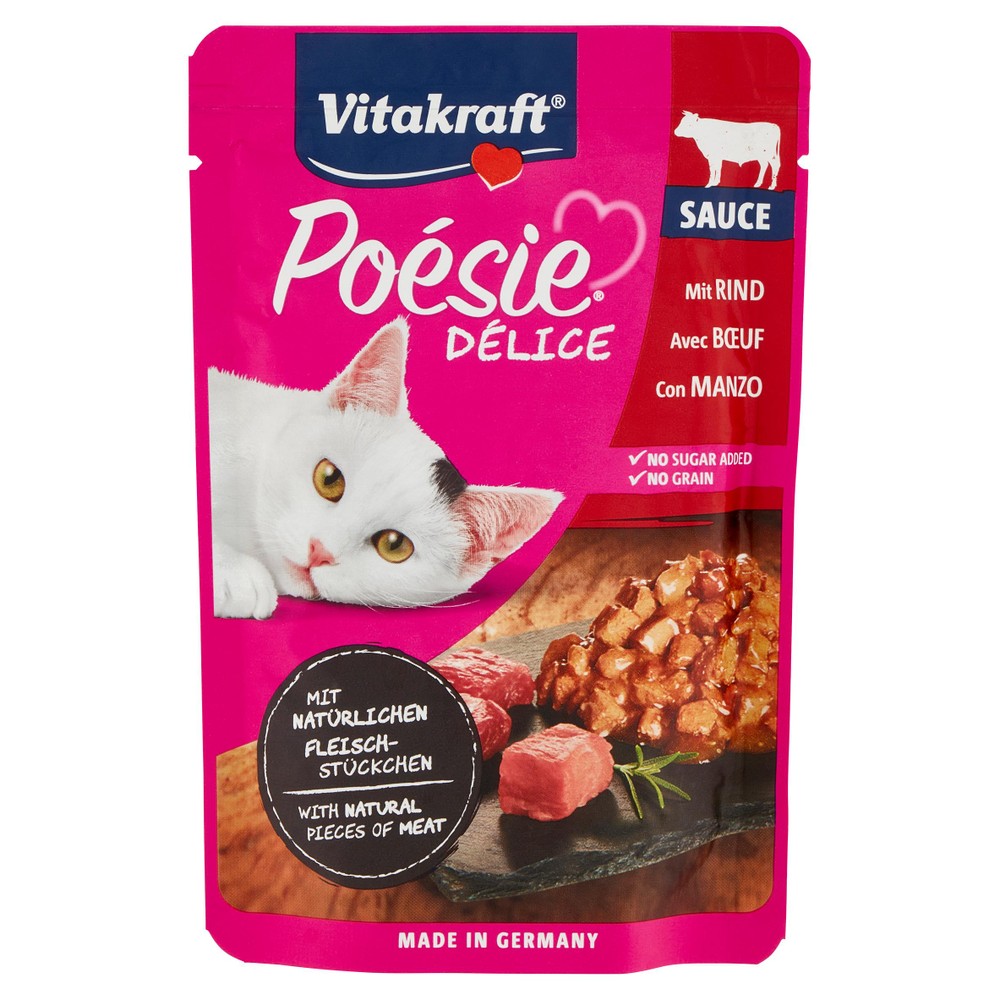 Alimento Umido Gatti Poesie Delice Sauce Manzo Vitakraft - Foto 1