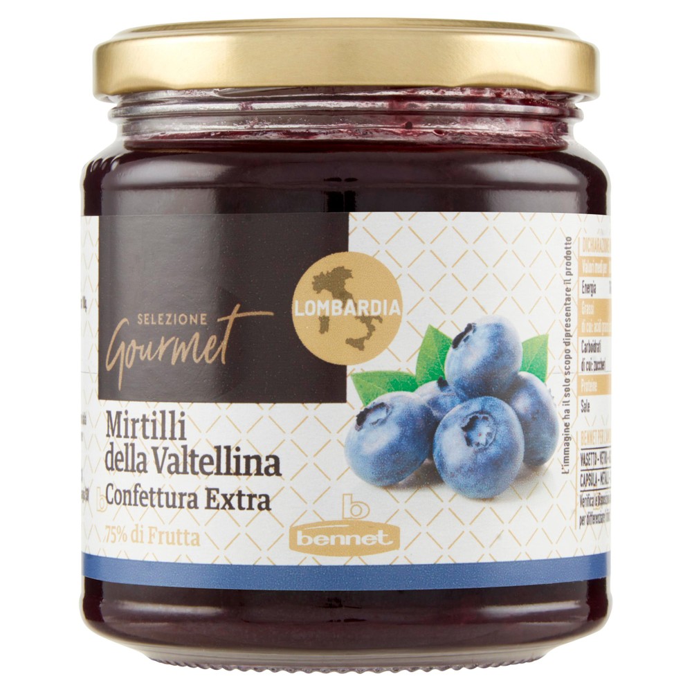 Confettura Extra Di Mirtilli Della Valtellina Selezione Gourmet Bennet - Foto 1