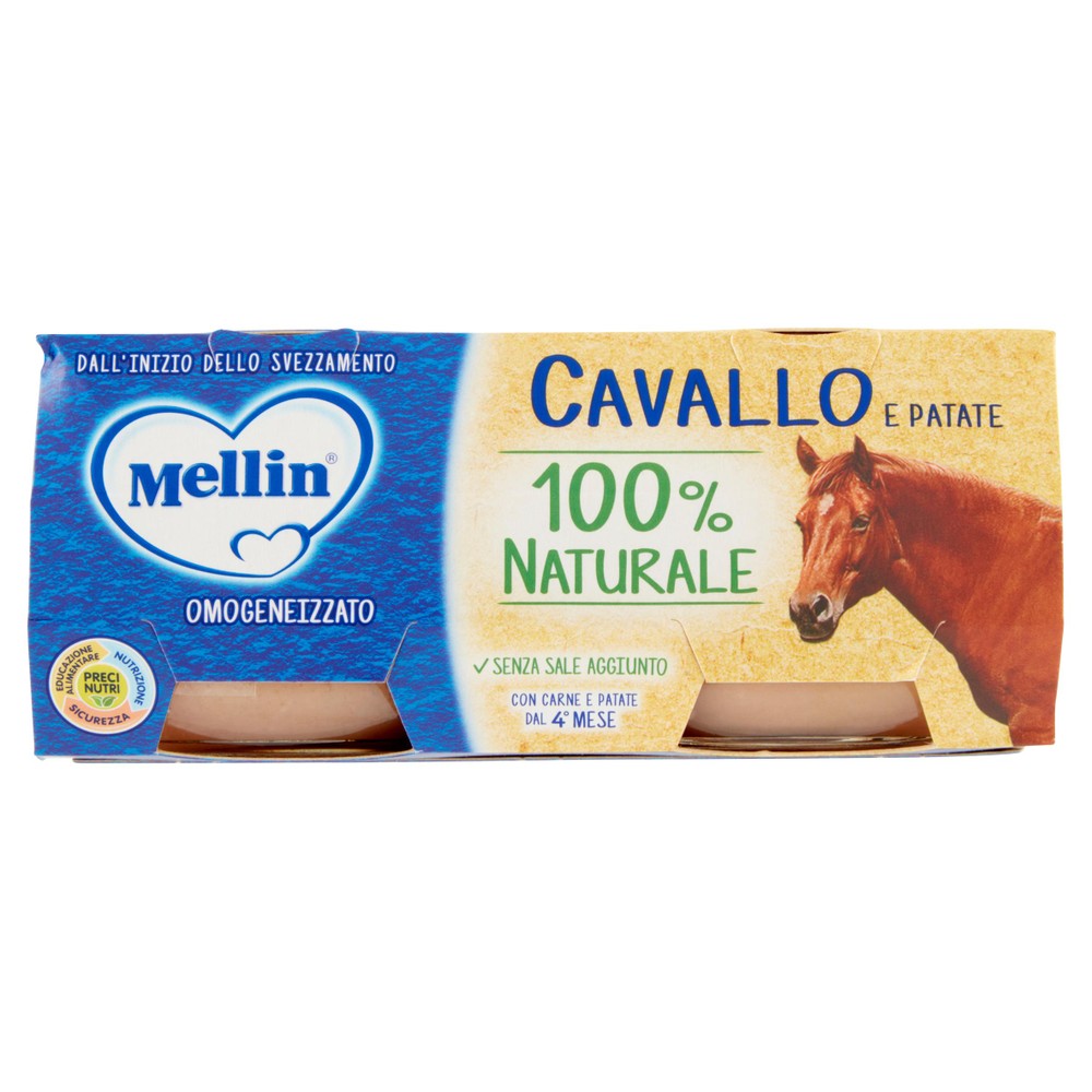 Omogeneizzato Carne Dal 4° Mese Di Cavallo E Patate 2x80g Mellin