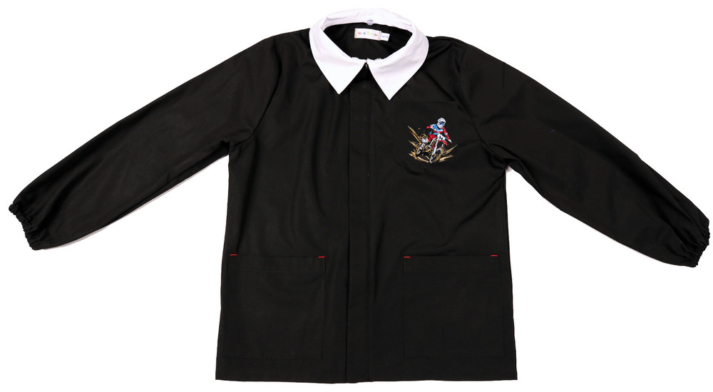 Casacca Scuola Bambino 11 Anni Nero Ricamo Moto - Foto 1