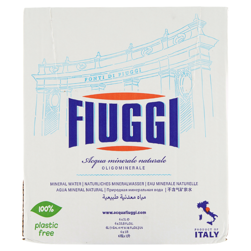 Acqua Minerale Fiuggi Cartoncino Da 6 Bottiglie Di Vetro Da Lt.1 - Foto 3