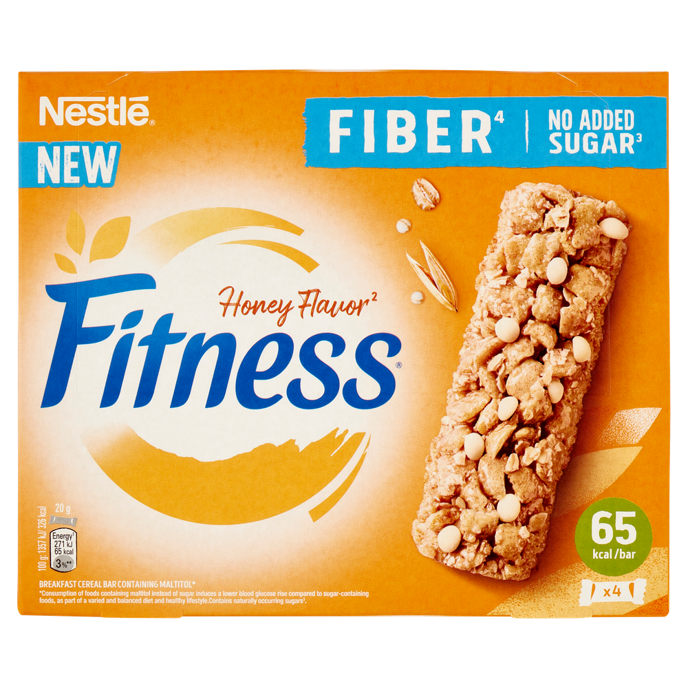 Barrette Di Cereali Fiber Honey Al Miele Senza Zucchero 4x20g Fitness - Foto 1
