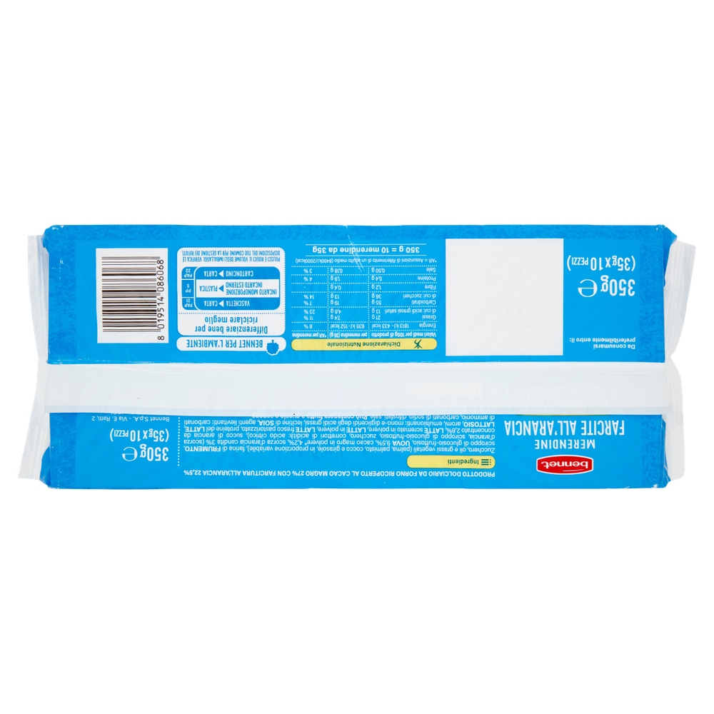 Merendine Ricoperte Al Cacao Magro Farcite Arancia 10x35g Bennet - Foto 3