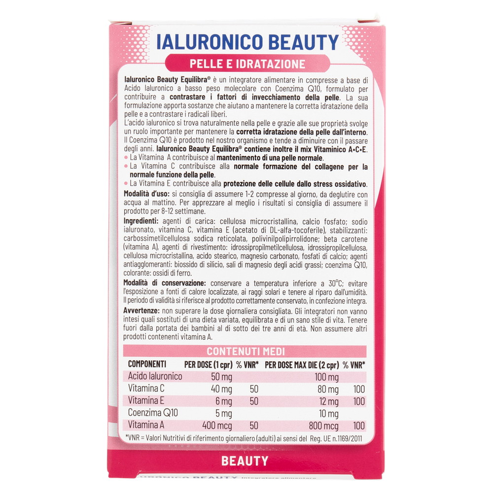 Integratore Ialuronico Beauty Pelle E Idratazione 30 Compresse Equilibra - Foto 3
