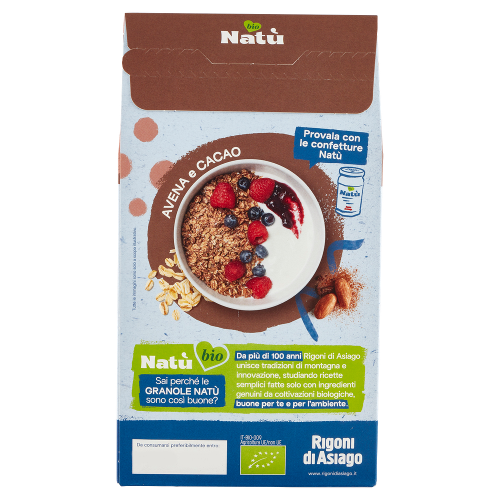Granola Natù Avena E Cacao Bio Senza Zuccheri Rigoni Di Asiago - Foto 3