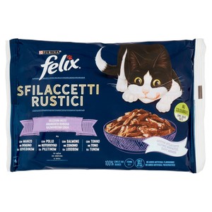 Alimento Umido Per Gatti Sfilaccetti Rustici Misto Felix