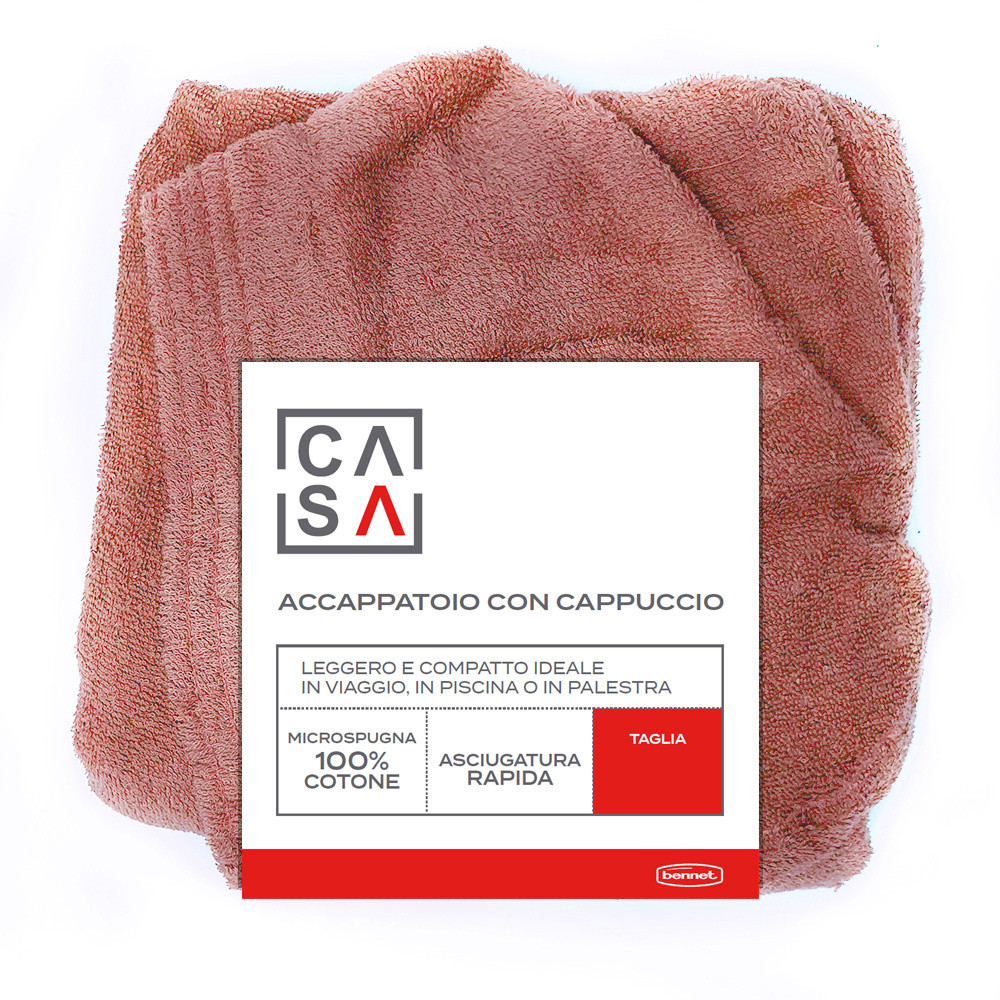 Accappatoio Unisex Con Cappuccio S/ M Corallo Casa - Foto 1