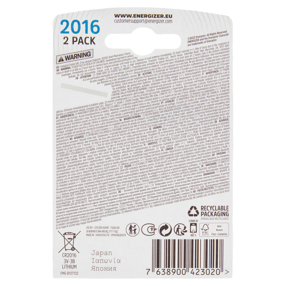 2 Pile Cr2016 Lithium Performance Energizer - Foto 3