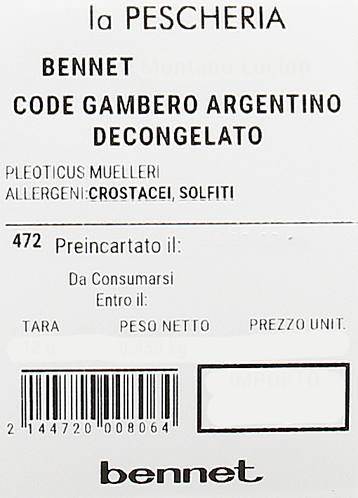 Code Gambero Argentino Decongelate