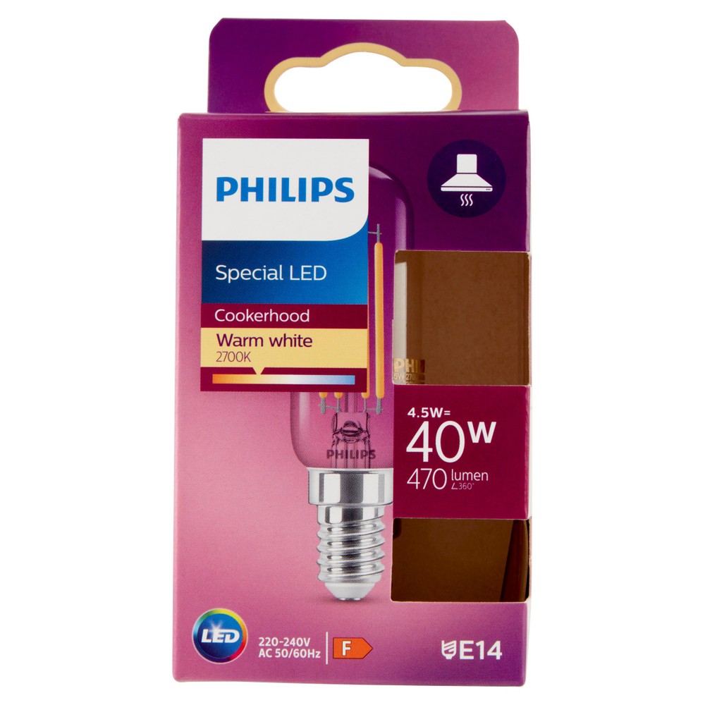 Lampadina Tubolare Cappa T25l 40w Attacco E14 Luce Calda Philips - Foto 1