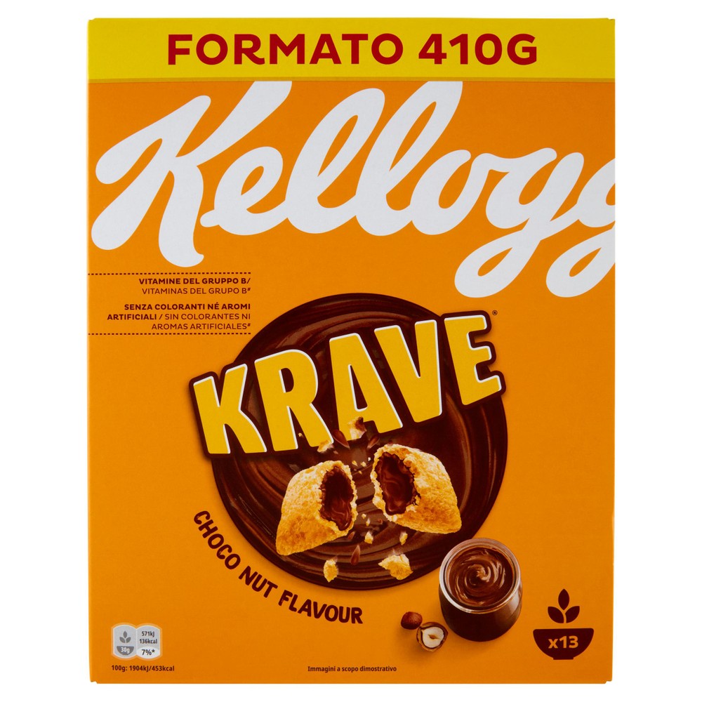 Cereali Krave Choco Nut Con Ripieno Di Cioccolato E Nocciola Kellogg's - Foto 1