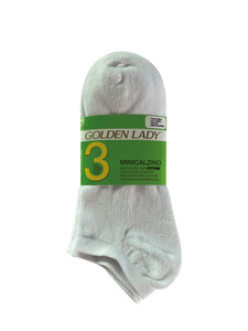 3 Mini Calze Donna Tg Unica Bianco Cotone Leggero Golden Lady - Foto 1