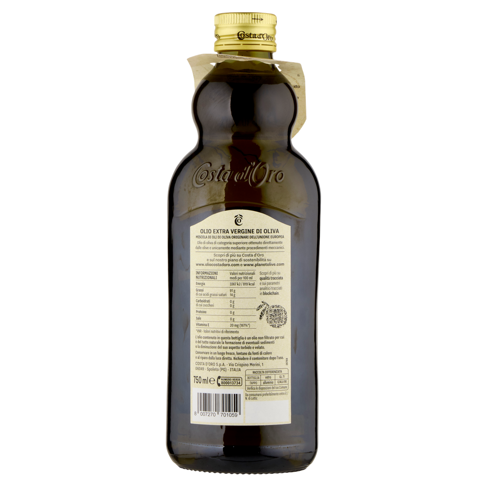 Olio Extra Vergine Di Oliva Non Filtrato Costa D'oro - Foto 3