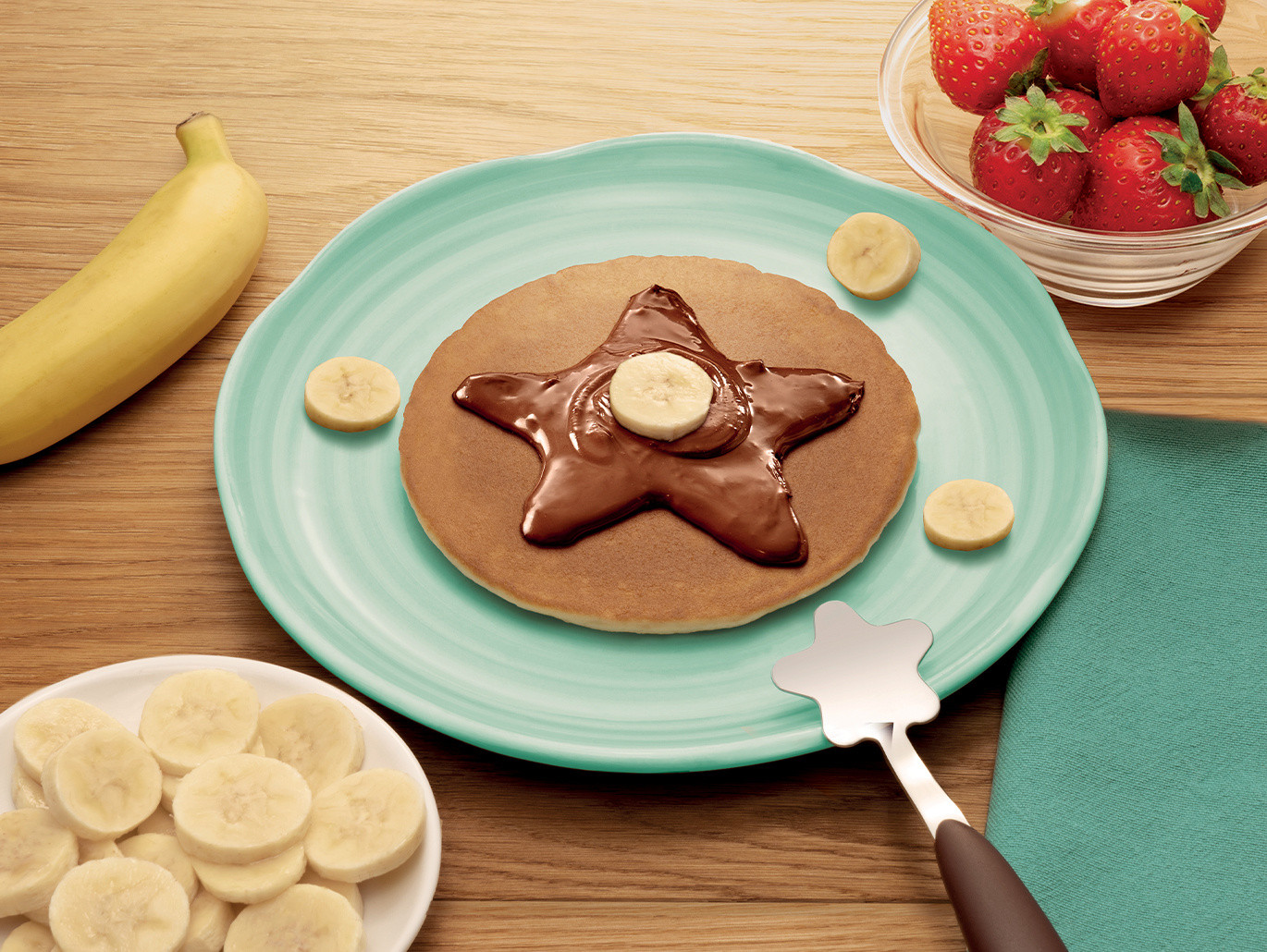 Pancake Mulino Bianco con crema Pan di Stelle e banane