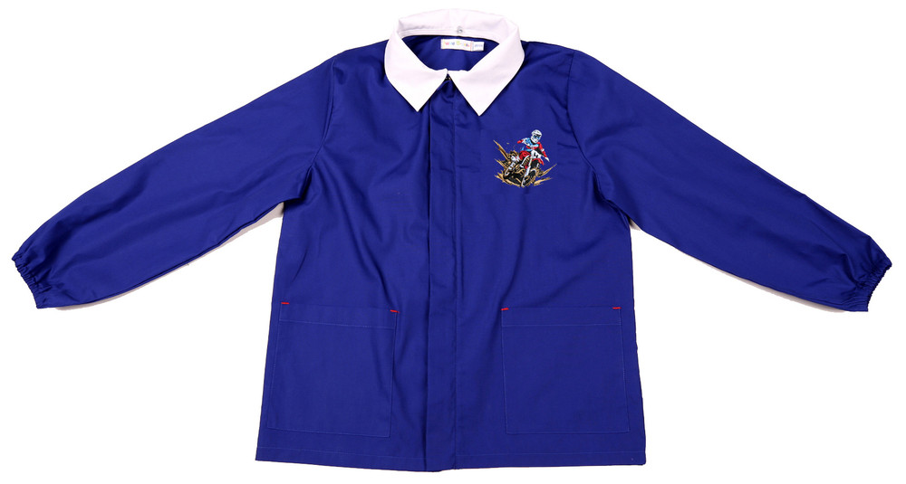 Casacca Scuola Bambino 11 Anni Bluette Ricamo Moto - Foto 1