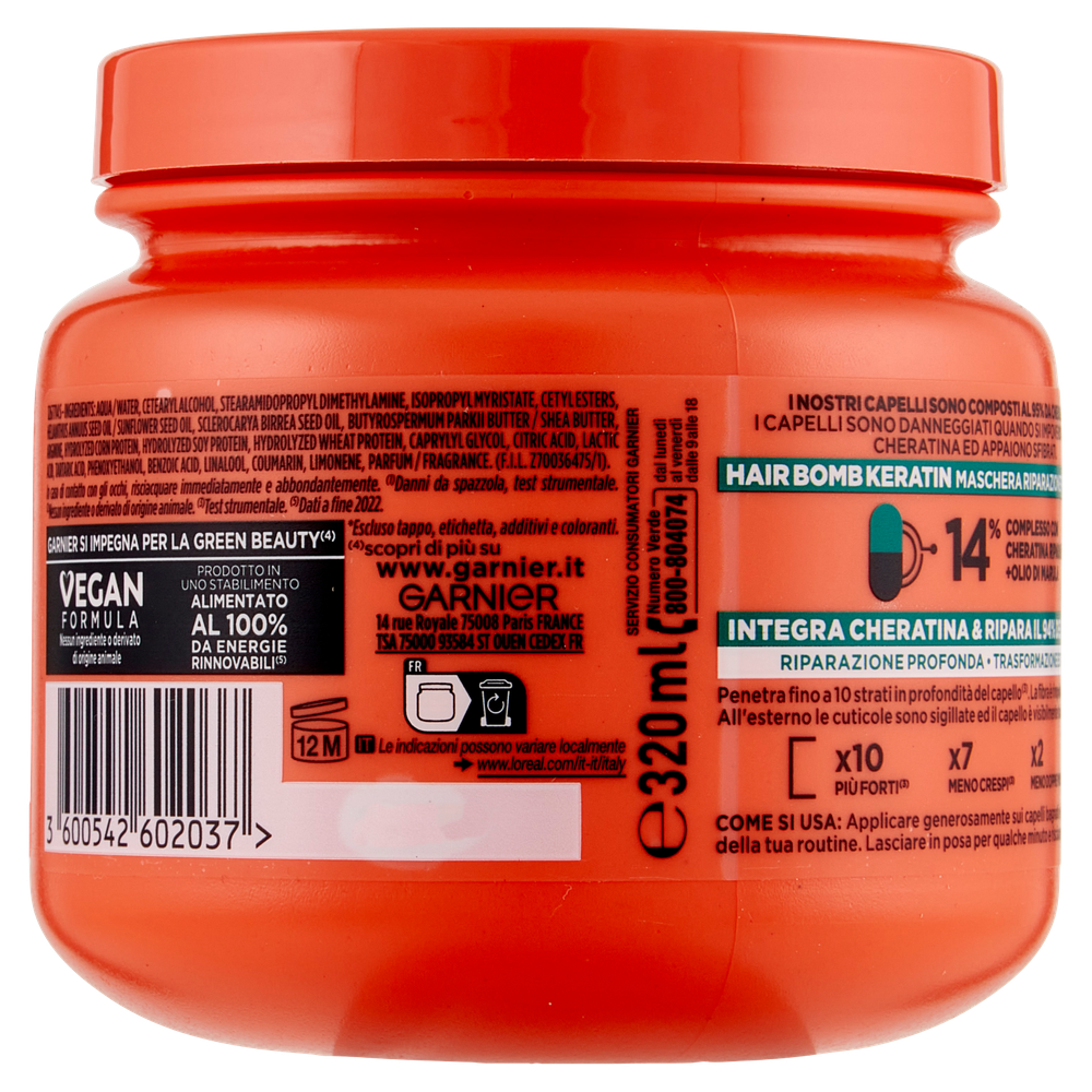Maschera Capelli Keratine Fructis Garnier - Foto 3