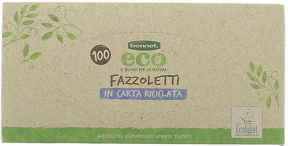 100 Fazzoletti In Carta Riciclata Bennet Eco 4 Veli - Foto 1