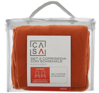 Coprisedia Con Schienale Tinta Unita Arancio Conf Da 2 Casa Coprisedia Con Schienale Tinta Unita Arancio Conf Da 2 Casa