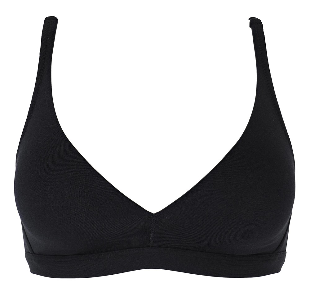 Cotonella, AD971 Triangle Bra in Soft Elastic Cotton - with Double Cup, Preformed, No Underwire and No Padding - Item AD971 (IT, Text, S, Regular, Blue