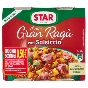 Il Mio Gran Ragu' Con Salsiccia Senza Glutine 2x180g Star - Foto 1