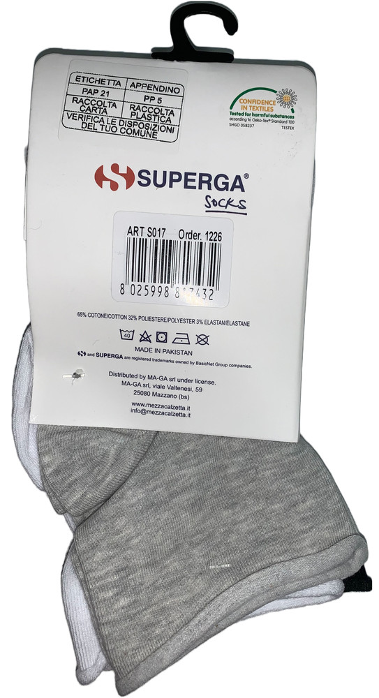 Calze Donna Tg Unica Nero/Bianco/Grigio Conf Da 3 Superga - Foto 2