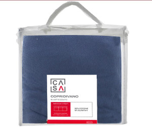 Copridivano 3 Posti Tinta Unita Azzurro Casa - Foto 1