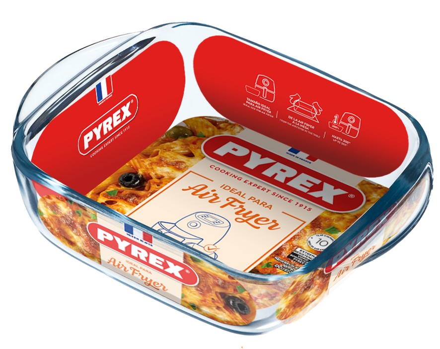 Teglia Per Friggitrice Ad Aria Quadrata 1lt In Vetro Pyrex - Foto 1