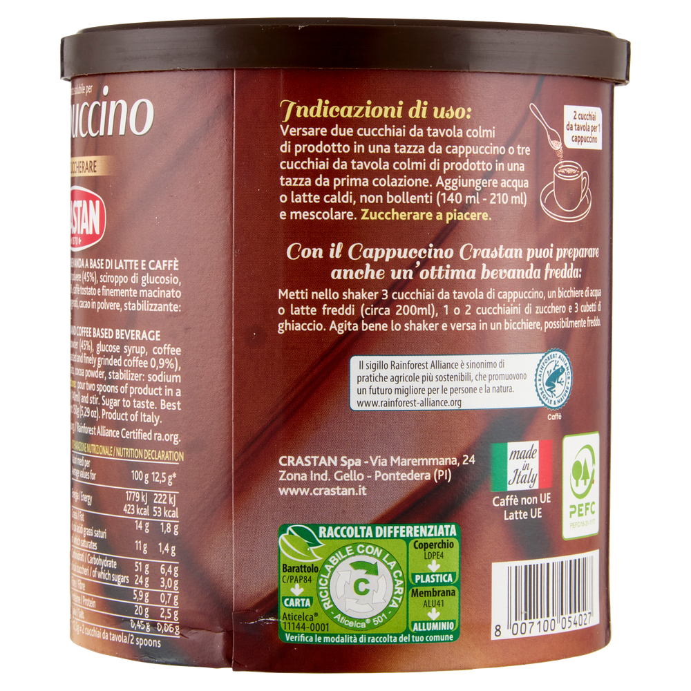Preparato Solubile Per Cappuccino Da Zuccherare Crastan - Foto 3