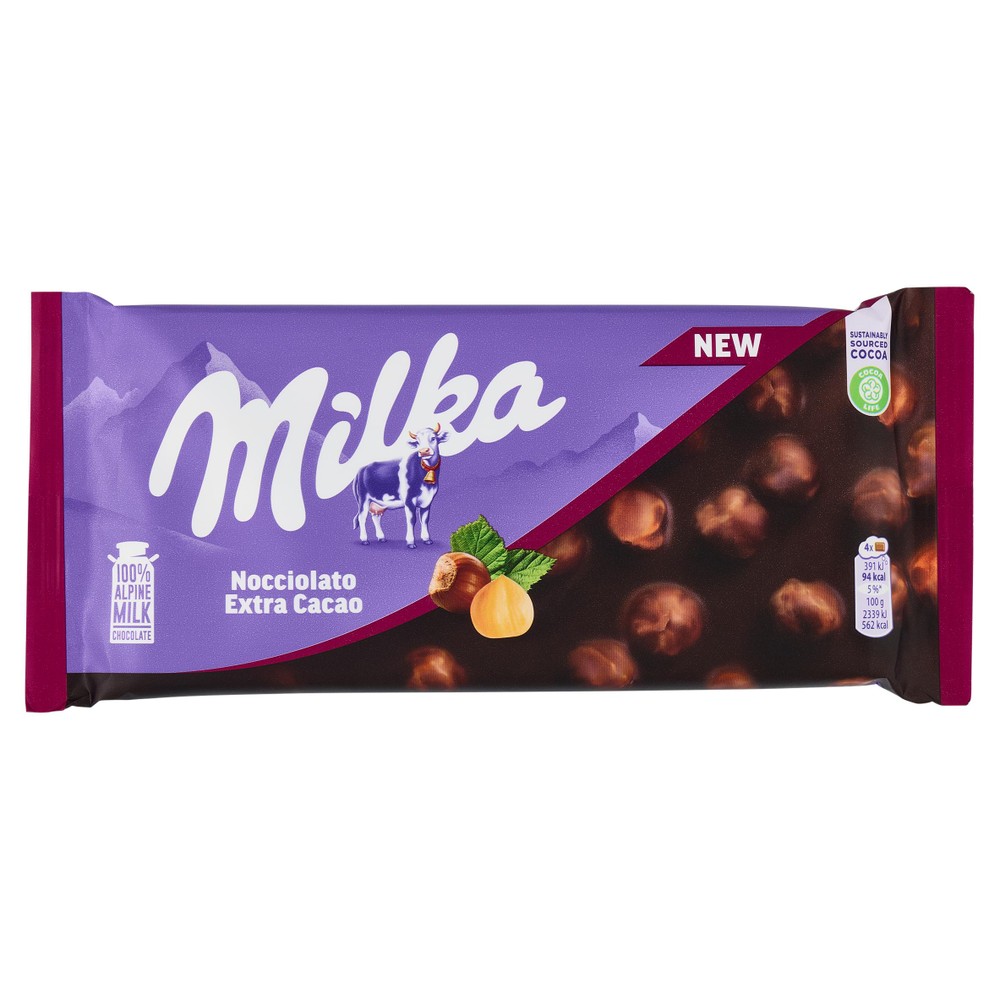 Tavoletta Cioccolato Fondente Con Nocciole Intere Milka - Foto 1