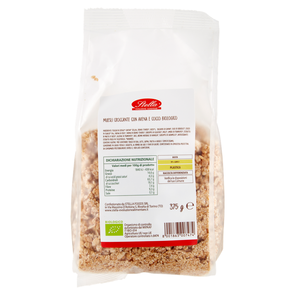 Crunchy Muesli Avena Con Cocco Biologico Stella - Foto 3