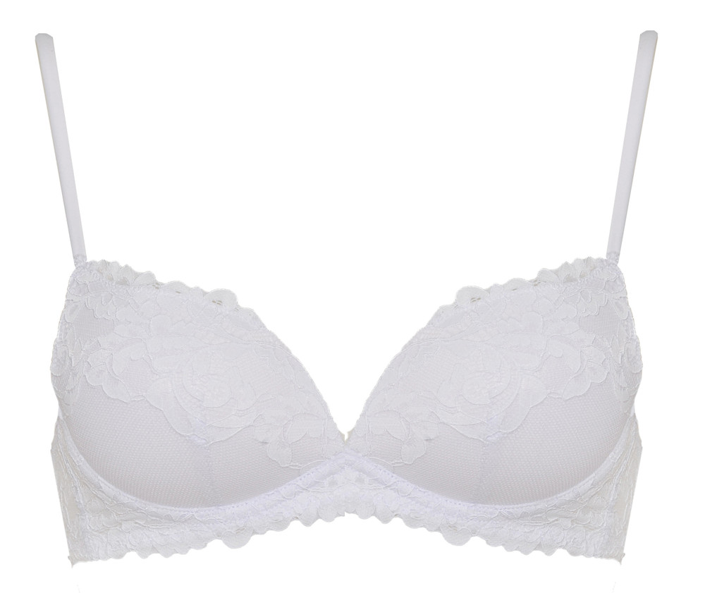 Reggiseno Push Up In Pizzo Senza Ferretto 3 Bianco Infiore - Foto 1
