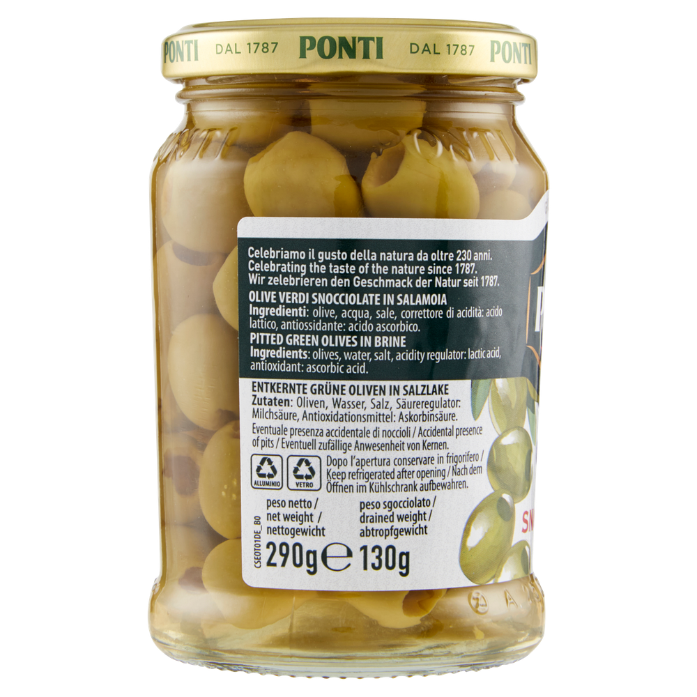 Olive Verdi Snocciolate In Salamoia Ponti - Foto 2