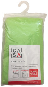 Lenzuolo Jersey Angoli Tinta Unita 2piazze Cm180x200 Verde Casa - Foto 1